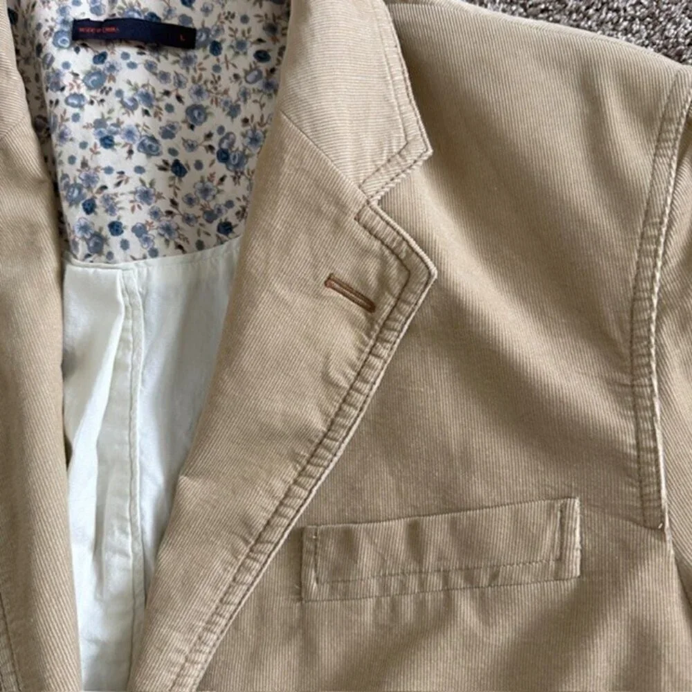 MARC ECKO Khaki Tan Cotton Corduroy Blazer Jacket Large - Picture 10 of 16